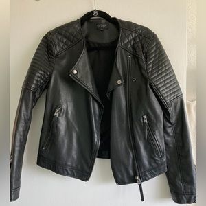Topshop leather jacket-black